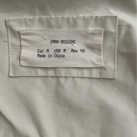 Zara Origins Rain Coat Windbreaker Men’s Size Medium Ivory Drawstring Waist - Picture 6 of 15